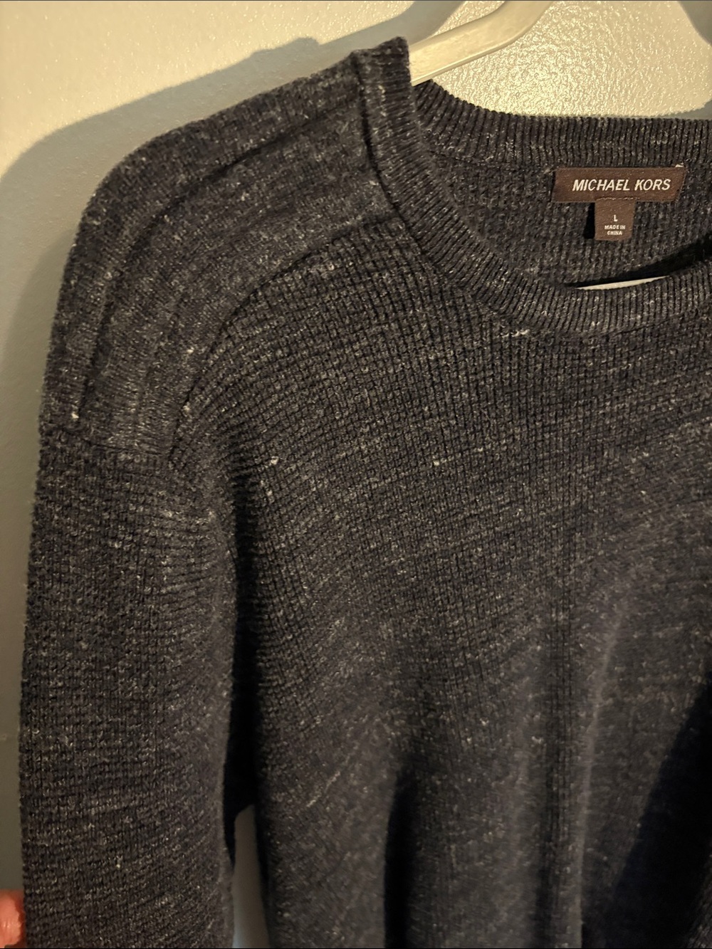 Michael Kors Men’s Heather Charcoal Crewneck Sweater - Picture 3 of 5